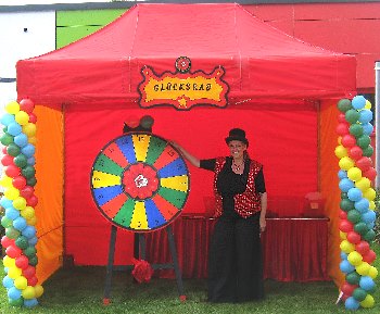 Gluecksrad mit Stand fuer Promotion