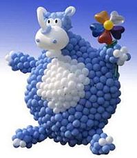 Ballonskulptur Nashorn aus Luftballons