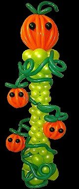 Ballonsaeule Deko mit K�rbisse zu Halloween